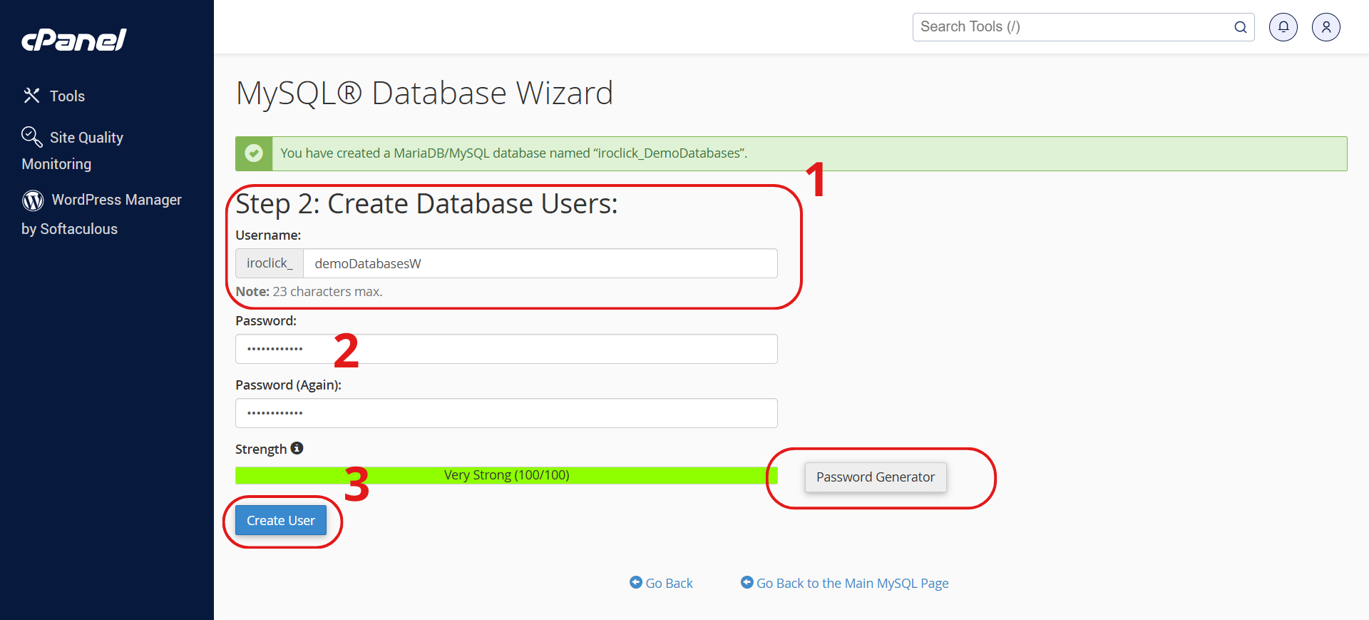 مرحله سوم ساخت یک نام کاربری و رمز عبور جدیدw