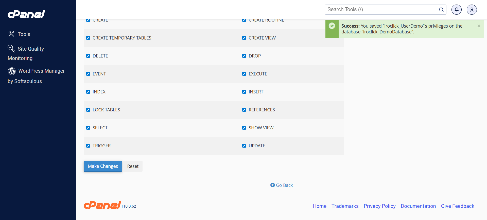 مرحله پنجم اعمال دسترسی های کاربر به دیتابیس