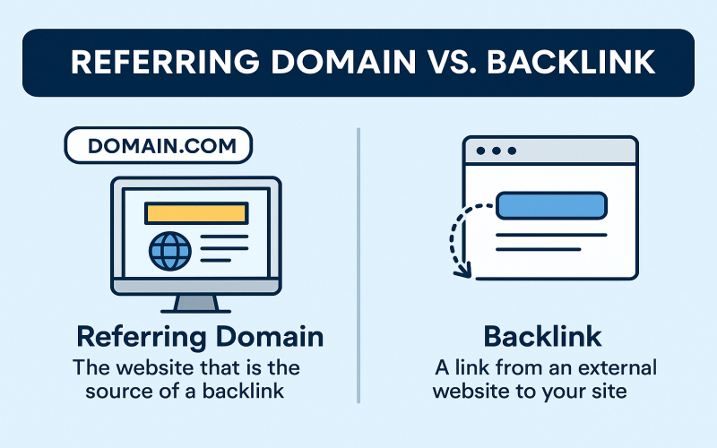 تفاوت رفرینگ دامین (Referring Domain) با بک لینک (BackLink)