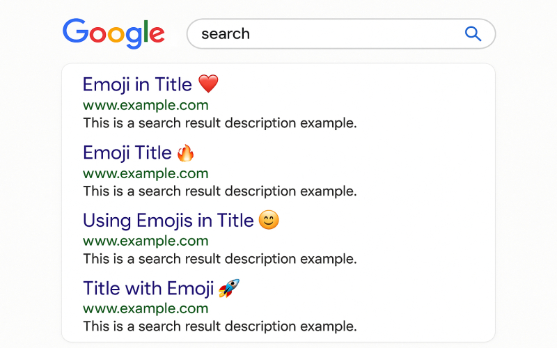 قرار دادن ایموجی ها در نتایج گوگل