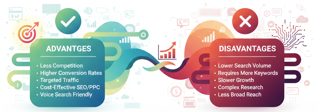 مزایا و معایب استفاده از کلمات کلیدی بلند (Long-tail)